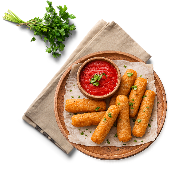 Mozzarella sticks with marinara sauce