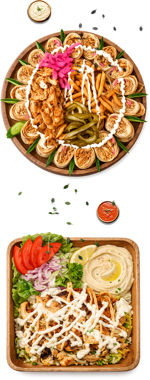 Shawarma platter and bowl