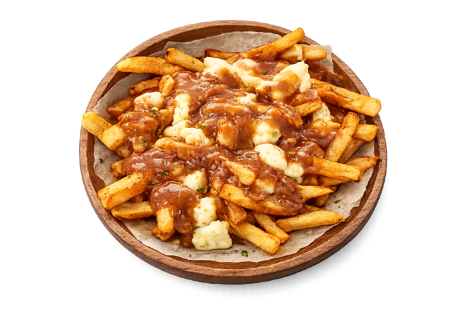 Classic poutine with gravy and cheese curds