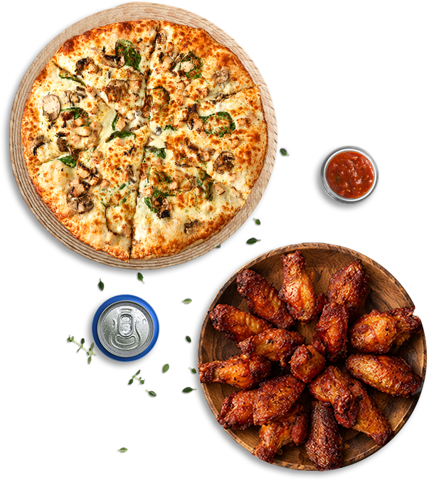 Pizza and wing combo deal