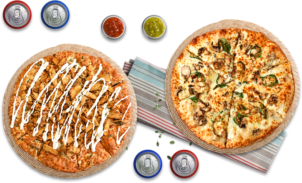 2 for 1 pizza deal with pop